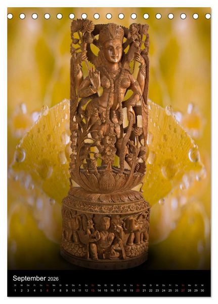 Produktbild: SKULPTUREN Hinduistische G&ouml;ttinnen und G&ouml;tter &bull; Buddhas (Tischkalender 2026 DIN A5 hoch), CALVENDO Monatskalender