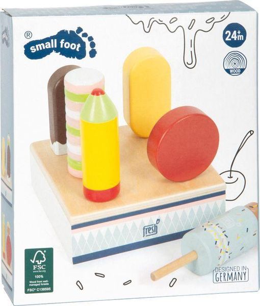 Small foot 12417 - Eis am Stiel fresh, Holz, Steckspiel, Zubehör für Kinderküche und Kaufladen