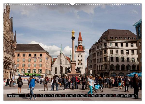 Produktbild: Landeshauptstadt M&uuml;nchen (hochwertiger Premium Wandkalender 2026 DIN A2 quer), Kunstdruck in Hochglanz