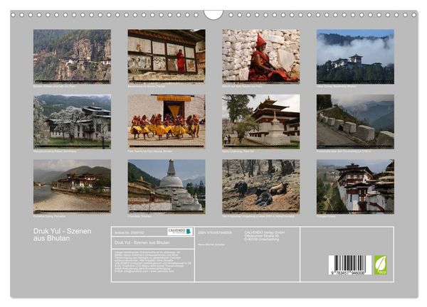 Produktbild: Druk Yul - Szenen aus Bhutan (Wandkalender 2026 DIN A3 quer), CALVENDO Monatskalender