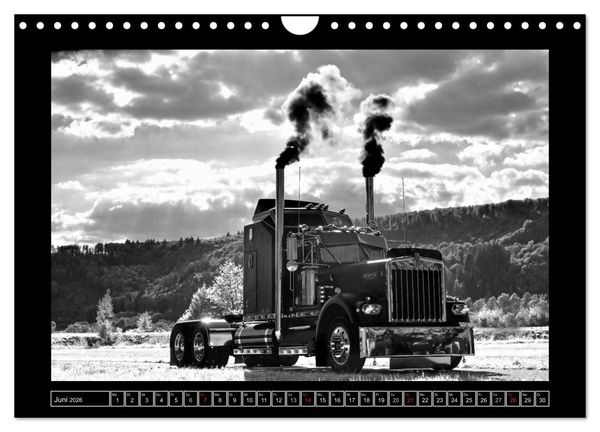 Produktbild: Kenworth W900A EXTHD - in schwarzwei&szlig; (Wandkalender 2026 DIN A4 quer), CALVENDO Monatskalender