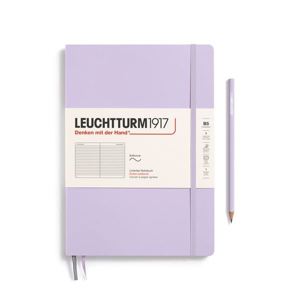 Produktbild: LEUCHTTURM1917 Notizbuch Composition (B5), Softcover, 123 nummerierte Seiten, Lilac, Liniert