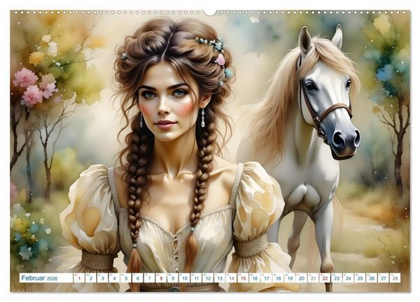 Produktbild: K&ouml;niginnen der Reitkunst (hochwertiger Premium Wandkalender 2026 DIN A2 quer), Kunstdruck in Hochglanz