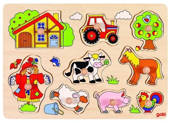 Goki 57995 - Steckpuzzle Bauernhof VI