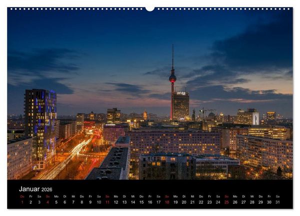 Produktbild: Die Blaue Stunde in Berlin (Wandkalender 2026 DIN A2 quer), CALVENDO Monatskalender