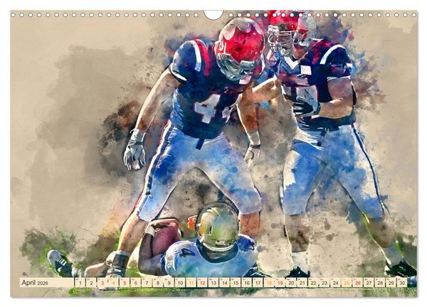 Produktbild: American Football - einfach cool (Wandkalender 2026 DIN A3 quer), CALVENDO Monatskalender