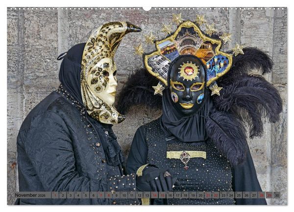 Produktbild: BUNT . PR&Auml;CHTIG . FARBENFROH . Das ist der Karneval in Venedig (Wandkalender 2026 DIN A2 quer), CALVENDO Monatskalender