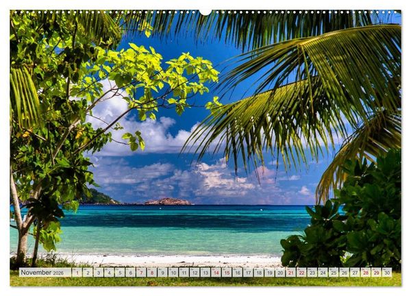 Produktbild: Inseln, Licht und Meer - die Seychellen (Wandkalender 2026 DIN A2 quer), CALVENDO Monatskalender