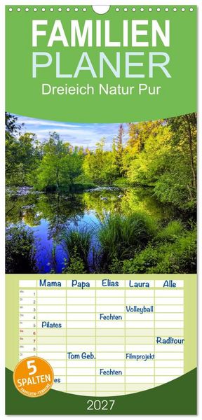 Produktbild: Familienplaner 2027 - Dreieich Natur Pur mit 5 Spalten (Wandkalender, 21 x 45 cm) CALVENDO