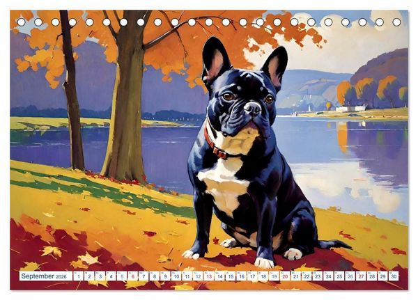 Produktbild: Frenchies (Tischkalender 2026 DIN A5 quer), CALVENDO Monatskalender