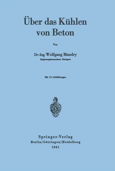Produktbild: &Uuml;ber das K&uuml;hlen von Beton