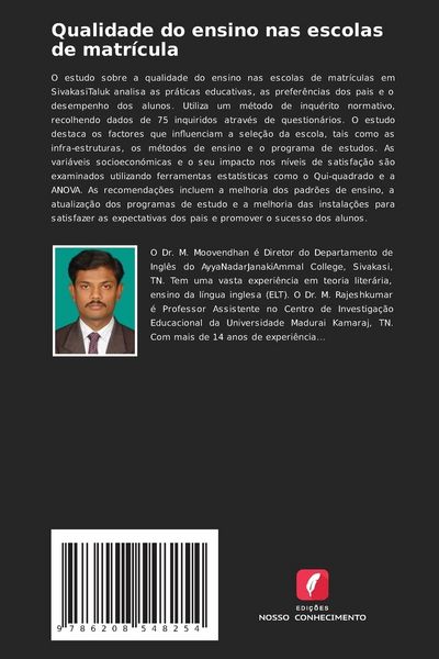 Produktbild: Qualidade do ensino nas escolas de matr&iacute;cula