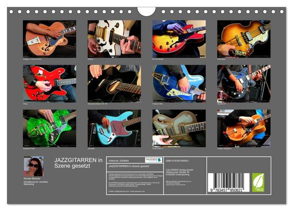 Produktbild: JAZZGITARREN in Szene gesetzt (Wandkalender 2026 DIN A4 quer), CALVENDO Monatskalender