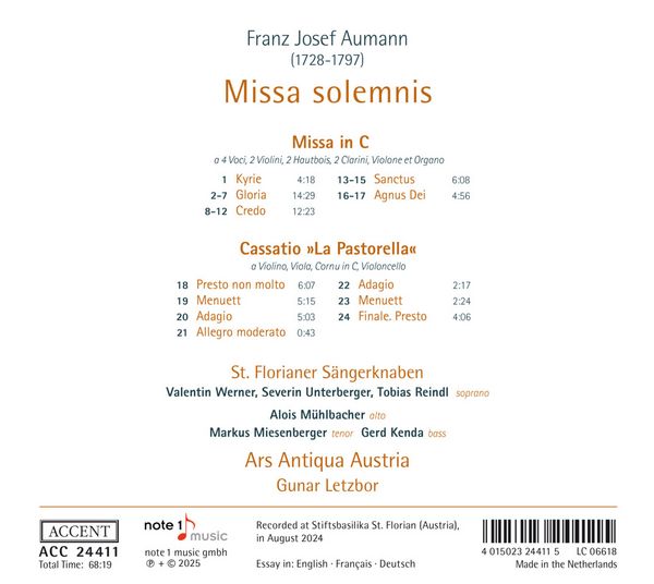 Produktbild: Letzbor/Ars Antiqua Austria/St. Florianer Sängerkn: Missa So