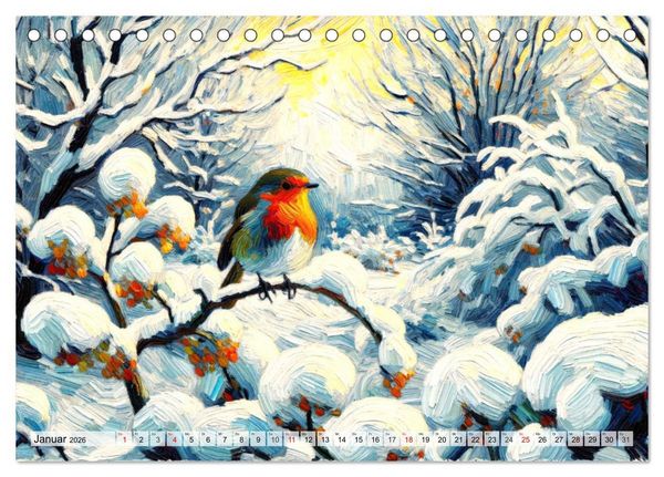 Produktbild: Eine Hommage an van Gogh (Tischkalender 2026 DIN A5 quer), CALVENDO Monatskalender