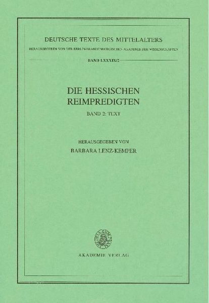Produktbild: Die Hessischen Reimpredigten