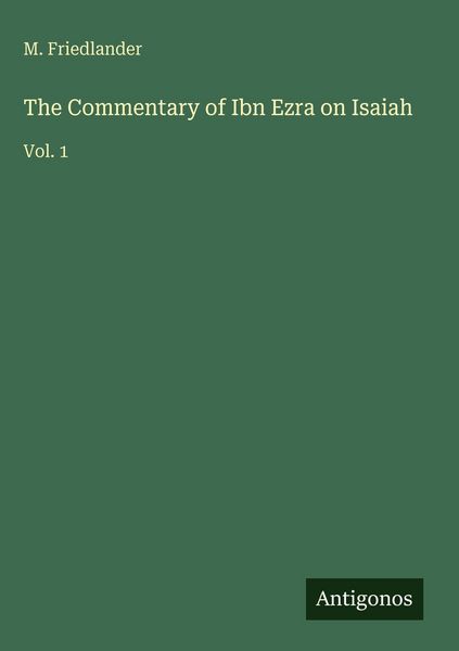Produktbild: The Commentary of Ibn Ezra on Isaiah
