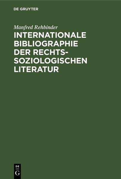 Produktbild: Internationale Bibliographie der rechtssoziologischen Literatur