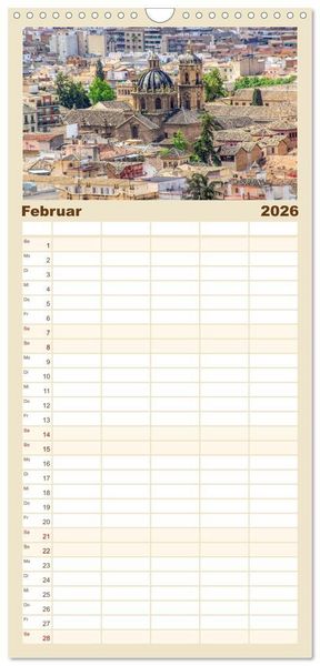 Produktbild: Familienplaner 2026 - Ein Herz f&uuml;r Granada mit 5 Spalten (Wandkalender, 21 x 45 cm) CALVENDO