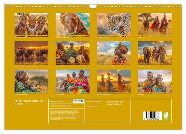 Produktbild: Hallo faszinierendes Afrika (Wandkalender 2026 DIN A3 quer), CALVENDO Monatskalender