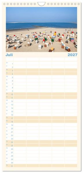 Produktbild: Familienplaner 2027 - Moin Borkum mit 5 Spalten (Wandkalender, 21 x 45 cm) CALVENDO