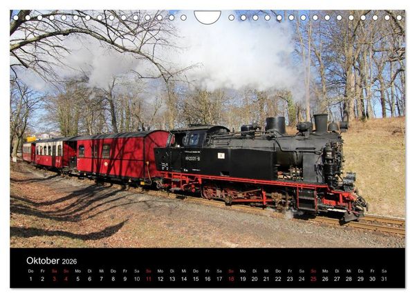Produktbild: Dampfbahnromantik auf schmaler Spur (Wandkalender 2026 DIN A4 quer), CALVENDO Monatskalender
