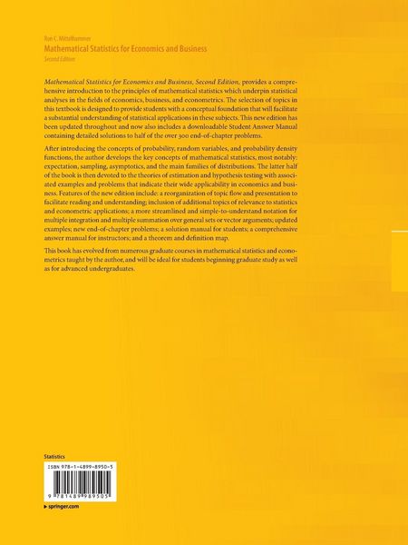 Produktbild: Mathematical Statistics for Economics and Business