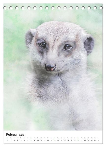 Produktbild: Afrikas Tierwelt - wie gemalt (Tischkalender 2026 DIN A5 hoch), CALVENDO Monatskalender