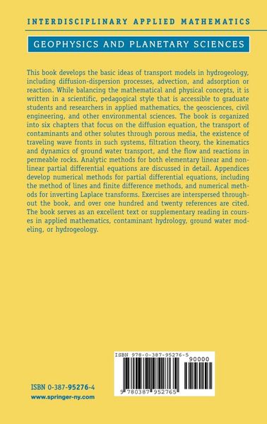 Produktbild: Transport Modeling in Hydrogeochemical Systems