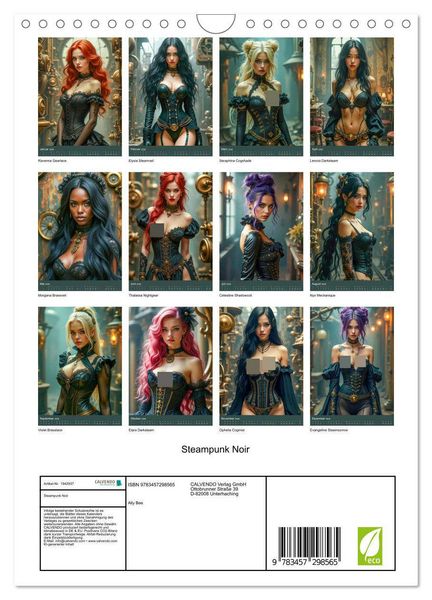 Produktbild: Steampunk Noir (Wandkalender 2026 DIN A4 hoch), CALVENDO Monatskalender