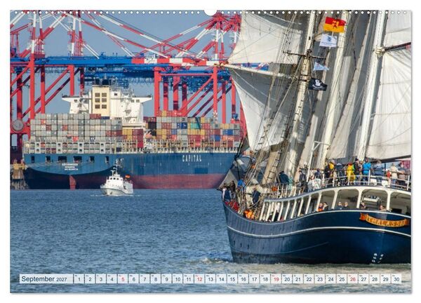 Produktbild: JadeWeserPort Impressionen vom Containerterminal in Wilhelmshaven (Wandkalender 2027 DIN A2 quer), CALVENDO Monatskalender