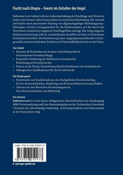 Produktbild: Flucht nach Utopia – Events im Zeitalter der Angst