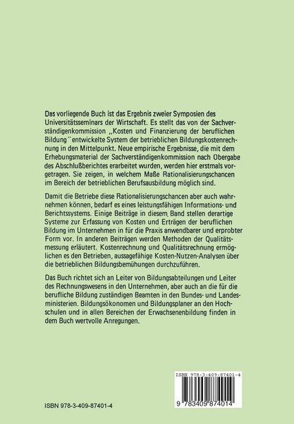 Produktbild: Kostenrechnung der beruflichen Bildung