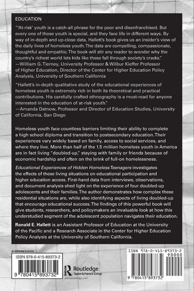 Produktbild: Educational Experiences of Hidden Homeless Teenagers