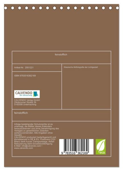 Produktbild: feinstofflich (Tischkalender 2026 DIN A5 hoch), CALVENDO Monatskalender