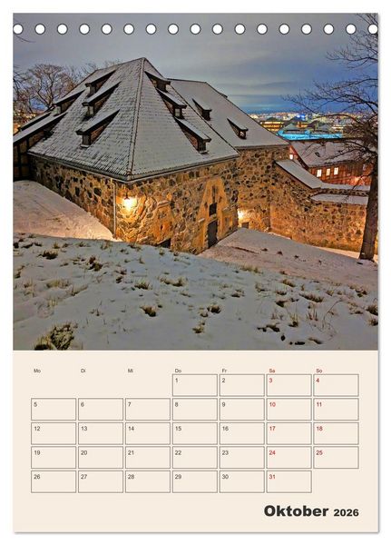 Produktbild: Winterliches Oslo - Terminplaner (Tischkalender 2026 DIN A5 hoch), CALVENDO Monatskalender