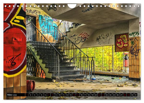 Produktbild: Lost Places Graffiti (Wandkalender 2026 DIN A4 quer), CALVENDO Monatskalender