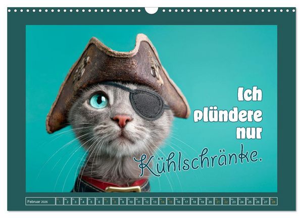 Produktbild: Katzenhumor - Ein Jahr voller Flauschalarm (Wandkalender 2026 DIN A3 quer), CALVENDO Monatskalender