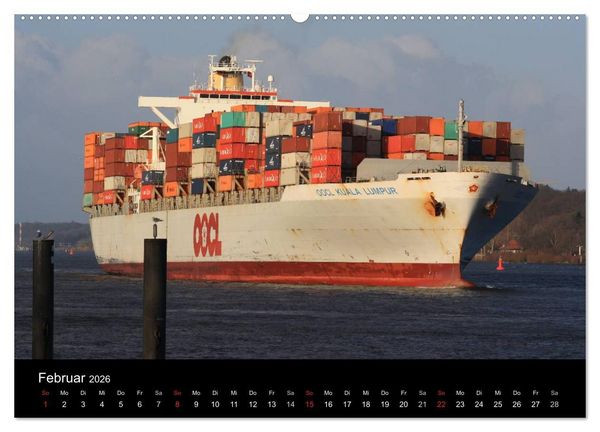 Produktbild: Schiffe im Hamburger Hafen (Wandkalender 2026 DIN A2 quer), CALVENDO Monatskalender