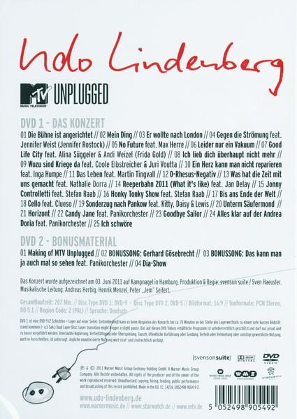 Mtv Unplugged Live Aus Dem Hotel Atlantic Von Udo Lindenberg Auf Dvd Musik