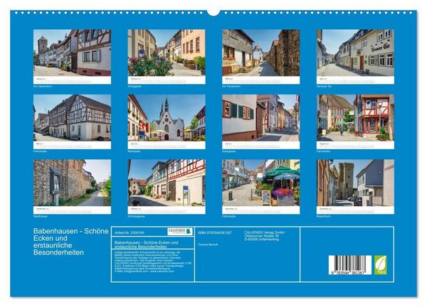 Produktbild: Babenhausen - Sch&ouml;ne Ecken und erstaunliche Besonderheiten (hochwertiger Premium Wandkalender 2027 DIN A2 quer), Kunstdruck in Hochglanz