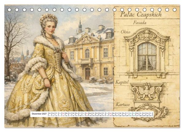Produktbild: Rokoko Weltreise (Tischkalender 2027 DIN A5 quer), CALVENDO Monatskalender