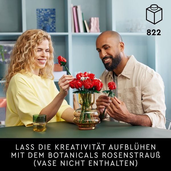 Produktbild: LEGO Botanicals 10328 Rosenstrau&szlig;, Kunstblumen Set mit k&uuml;nstlichen Rosen