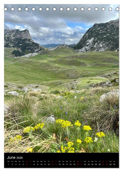 Produktbild: Durmitor &mdash; Majestic Peaks of Montenegro (Desk Calendar 2026 DIN A5 portrait), CALVENDO 12 Month DeskCalendar
