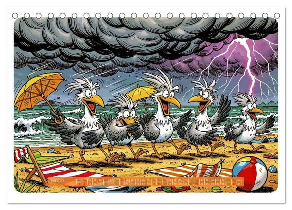 Produktbild: Lustige Sturmv&ouml;gel - Comic (Tischkalender 2027 DIN A5 quer), CALVENDO Monatskalender