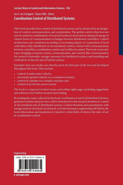 Produktbild: Coordination Control of Distributed Systems