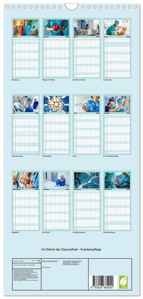 Produktbild: Familienplaner 2026 - Im Dienst der Gesundheit - Krankenpflege mit 5 Spalten (Wandkalender, 21 x 45 cm) CALVENDO