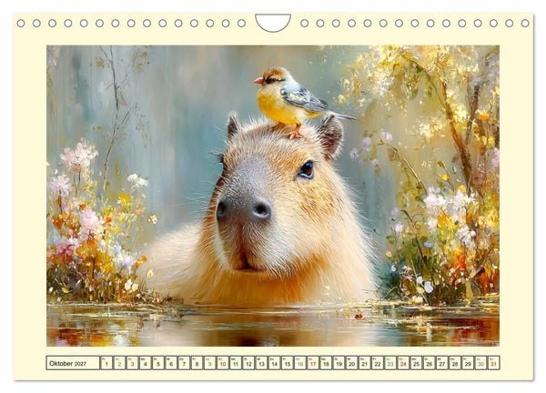 Produktbild: Capybaras. Zarte Momente zwischen Wasser und Wiesen (Wandkalender 2027 DIN A4 quer), CALVENDO Monatskalender