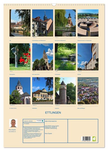 Produktbild: ETTLINGEN (Wandkalender 2026 DIN A2 hoch), CALVENDO Monatskalender
