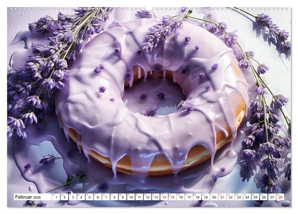 Produktbild: Bunte Donut-Tr&auml;ume - Himmlischer Geschmack aus Krapfenteig (hochwertiger Premium Wandkalender 2026 DIN A2 quer), Kunstdruck in Hochglanz
